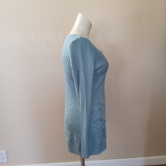 Soft Surroundings Aida Tunic Pullover Sweater Top Blue M - Picture 5 of 10